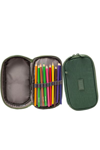 KAFF 01110 Χακί Crinkle Fabric Αδιάβροχο Organizer Θήκη μολυβιού με θήκη για στυλό