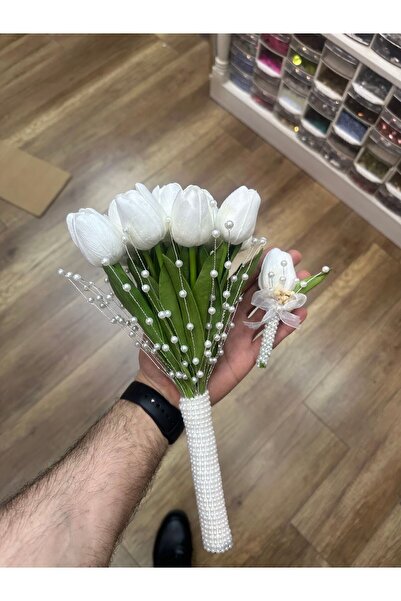 Yücel boncuk Lale İncili Gelin buket