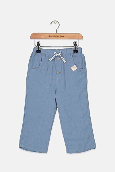 Tchibo Toddler Girls Leisure Drawstring Trousers, Sage Blue