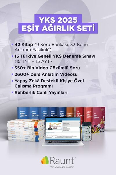 Raunt Yks 2025 Eşit Ağırlık (42 KİTAP, DİJİTAL) Yapay Zekalı, Üniversiteye Ha...