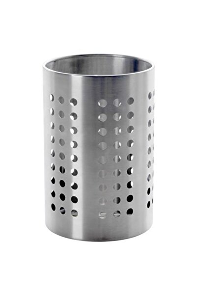 IKEA Paslanmaz Çelik-gri Kaşıklık 18 Cm,delikli Meridyendukkan Tezgah Üstü Organizer