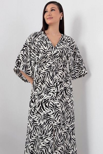 PULLIMM Rochie din viscoză cu guler dublu - VRN7625