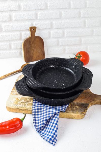 BKC HOME 3 Piece Concept Granite Pan Set