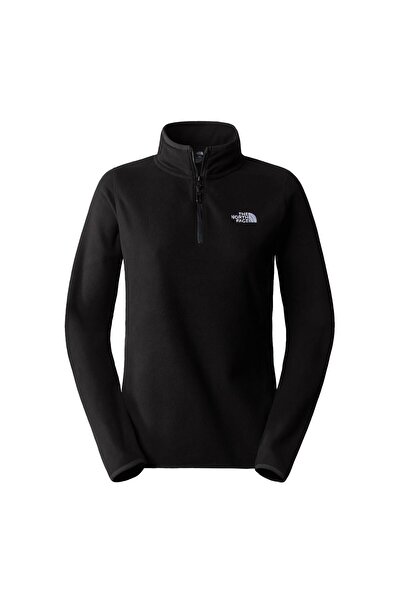 THE NORTH FACE Kadın 100 Glacier 1/4 Zip - Eu Polar Siyah
