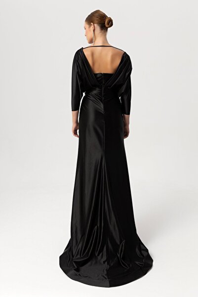 Sarı Etiket Σχέδιο βραδινό φόρεμα με μανίκια νυχτερίδας