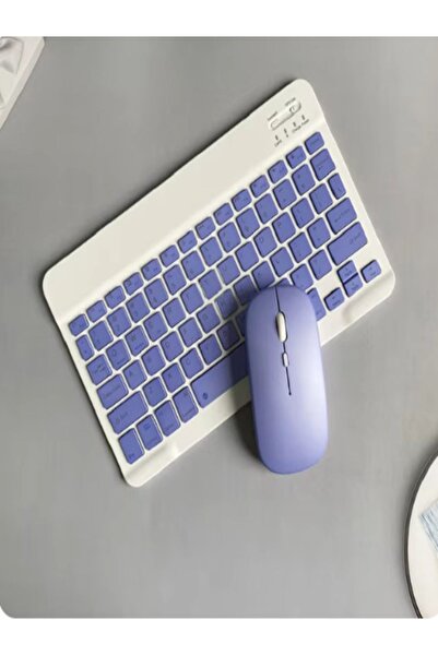 GLOBIX ELECTRONİC Mor GLB-04 Bluetooth Kablosuz Klavye Ve Mouse Seti