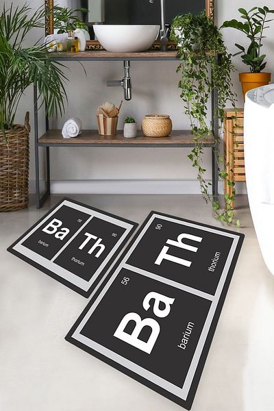 Chilai Home Barium Thorium Set of 2 Bath Mat Bath Mat Djtbanyo