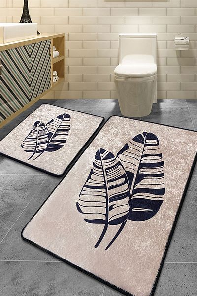 Chilai Home Lipha Beige Σετ 2 Χαλιά Μπάνιου Djtbanyo