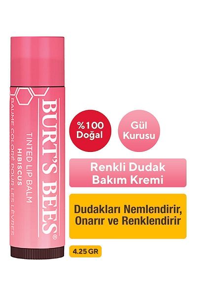 Burts Bees Colored Lip Care Dried Rose - Tinted Lip Balm Hibiscus 4,25 G