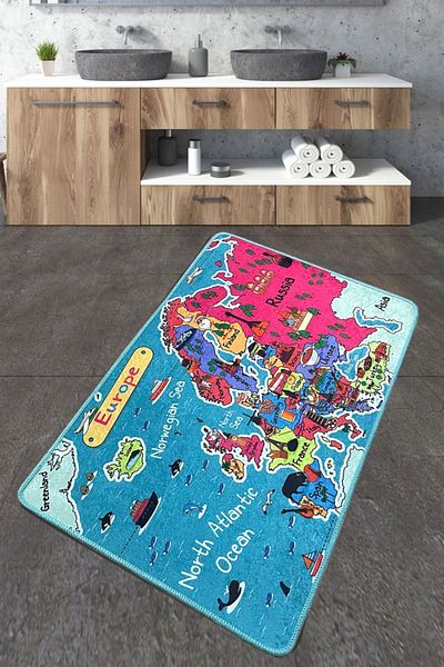 Chilai Home Carta Covor Baie 70x120 Cm Covor Baie Covoraș Lavabil Anti-alunecare Djth