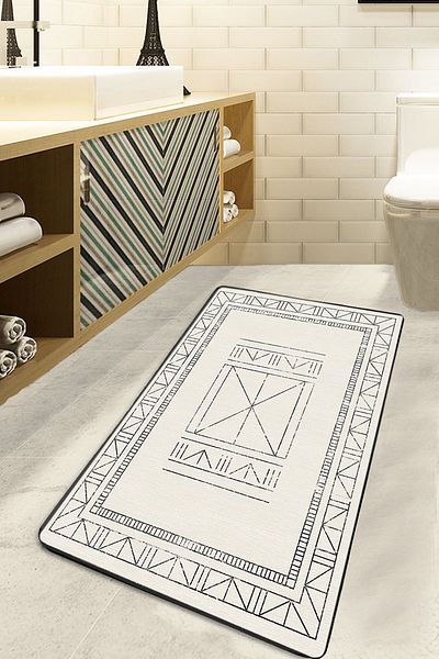 Chilai Home Touch Ecru 70X120 cm Bathroom Carpet Djth