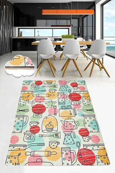 Chilai Home Bakery Mutfak Halısı, Kaymaz Taban , Yıkanabilir. Djth