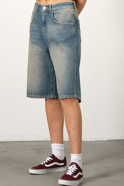 Maule Bequem geschnittene blaue Jeans – lockere Damen-Shorts unterhalb des Knies @taranto