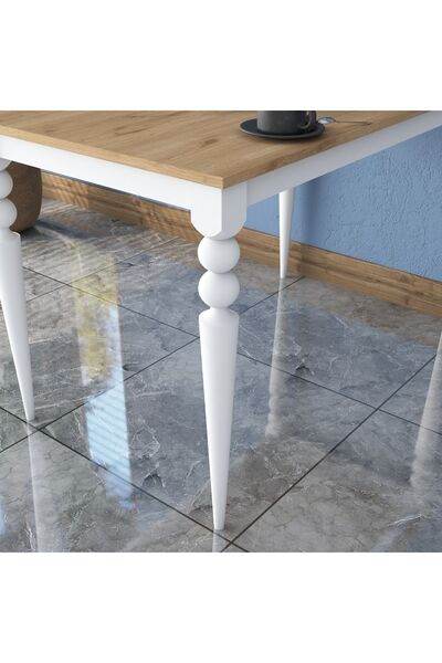 Rani Mobilya Rani Ja104 Mutfak Masası Yemek Masası Sepet Ceviz - Beyaz