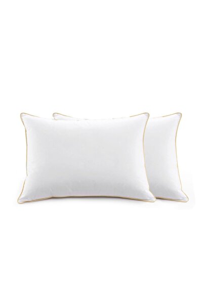 In House 4 قطع من وسادة فندقية Microfiber Prime بخط ذهبي - 75×50 سم