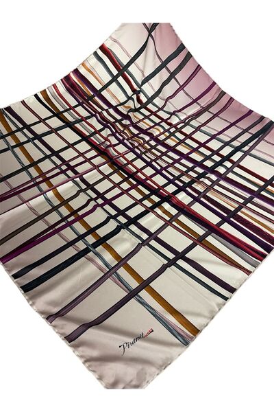 PİRAMİT EŞARPLARI Шарф Luxer з геометричним візерунком - 90 см x 90 см, пудро...