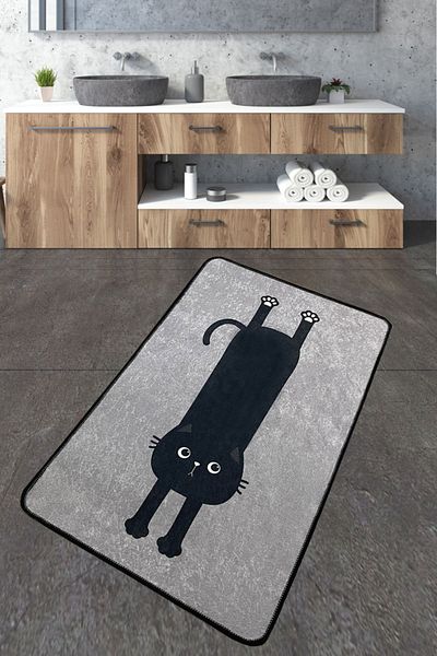 Chilai Home Χαλί μπάνιου Comfort Grey 70x120 cm Χαλί μπάνιου που πλένεται αντιολισθητικό Djth