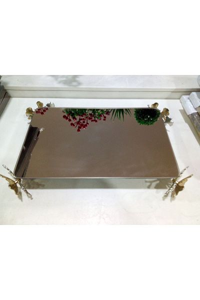 KUKUTA Gold Butterfly Footed Non-Tarnish Presentation Coffee Tray