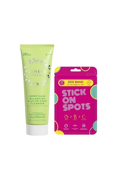 LUMENE Anti-Acne Cleanser + Acne Patch Care Set