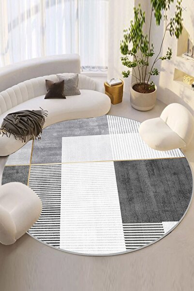 Chilai Home Pendor Grey Çap Dekoratif Halı Djth