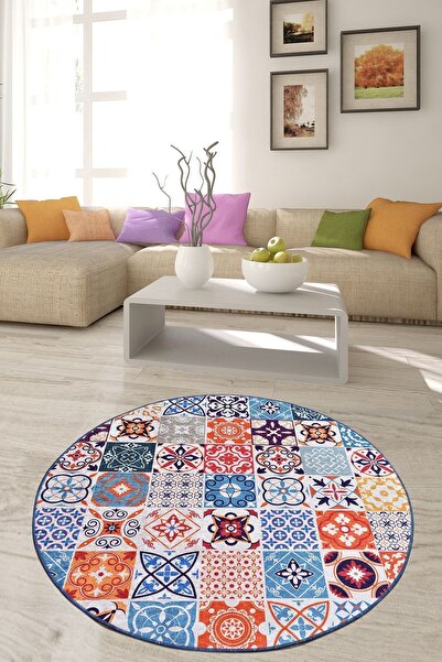 Chilai Home Ceramico Çap Dekoratif Kaymaz Taban Halı Djth
