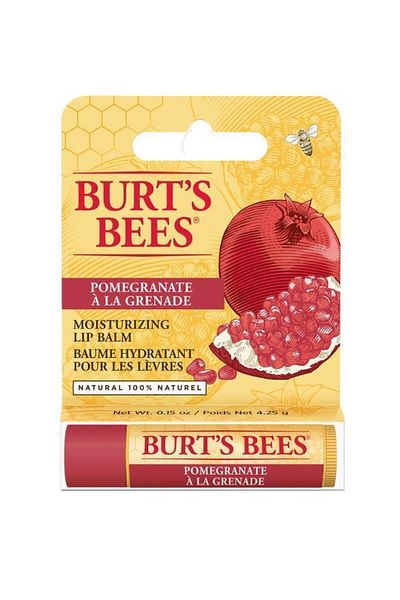Burts Bees Pomegranate Flavored Lip Care Cream Blister Packaging - Pomegranate Lip Balm Blister 4,25gr X2pcs