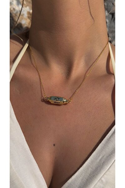 jewine studio قلادة من الفولاذ بنمط نجمة - "Lucky"