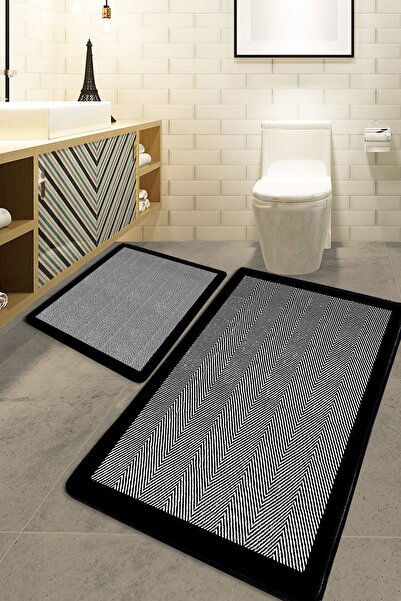 Chilai Home Barley Black 2'li Set Banyo Halısı