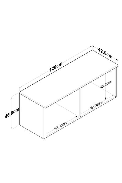 Rani Mobilya Rani Ba120 Gardırop Üst Modülü Çok Amaçlı Dolap Sepet Ceviz - Beyaz