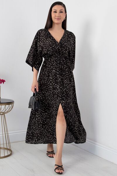 PULLIMM Rochie din viscoză cu guler dublu - VRN7625