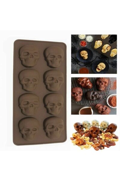 KanyonGrup قالب ثلج شوكولاتة على شكل جمجمة من السيليكون - قالب شوكولاتة الهالوين