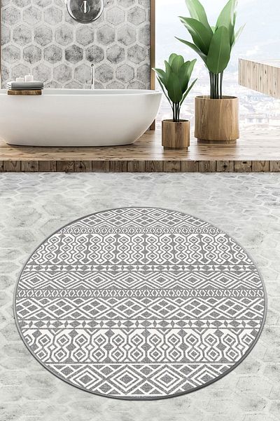 Chilai Home Παραγγελία Διάμετρος Χαλί Μπάνιου 140x140 εκ., Χαλί Μπάνιου, Χαλάκι Μπάνιου που πλένεται Djth