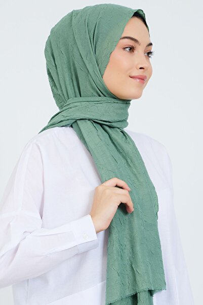 m moon scarf Premium Bambu Kraş Şal  “ Açık Küf Yeşili “