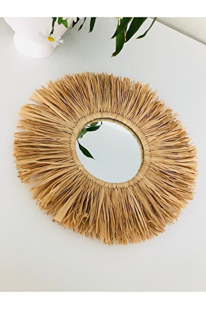 Hasirdukkanii Doğal Muz Lifi El Yapımı Ayna Kapı-duvar-bebek Odası-ofis Dekor...