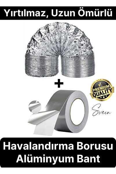 Genel Markalar 2'li Premium Yırtılmaz Kopmaz Ankastre Aspiratör Davlumbaz Havalandırma Borusu Alüminyum Folyo Bant