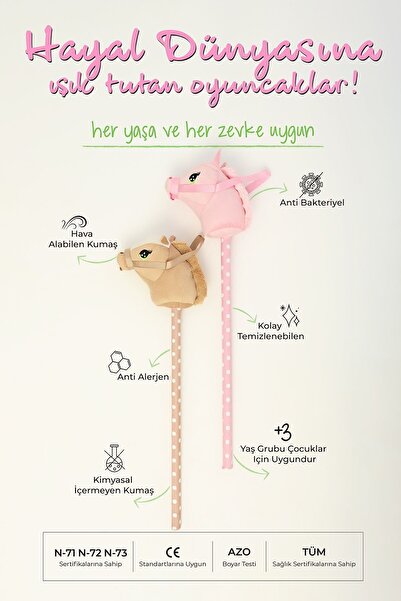 Pufu Toys Peluş Sopalı At ( 1 METRE )