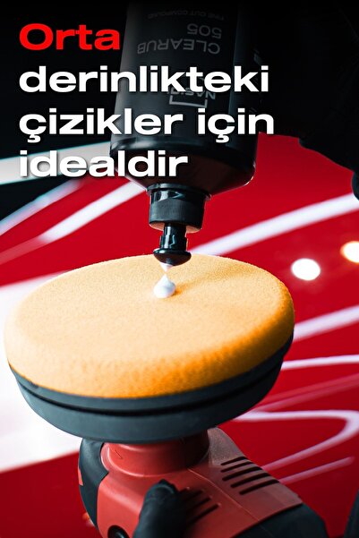 Nasiol Özel Hava Kanallı Polisaj Süngeri/Pedi-Orta Çizik Giderici-150mm-Turuncu-Araç Pasta Cila Pedi