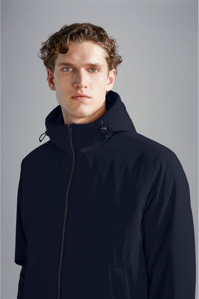 PAUL&SHARK Navy Blue Men's Jacket - Hooded, Zipper and Pocket, Long Sleeve 14312017 -013