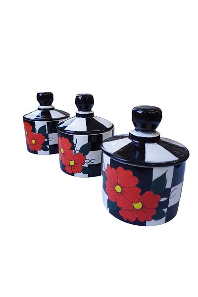 madala Handmade Flower Patterned Chinese Spiceware Candy Holder Salt Holder