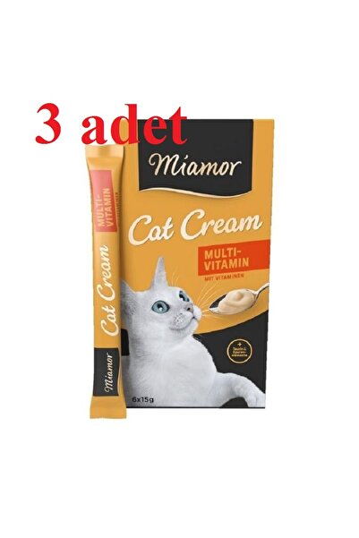 Miamor Cat Snack Multi Vitamin Cream Kedi Ödülü (6x15 Gr) X 3 KUTU