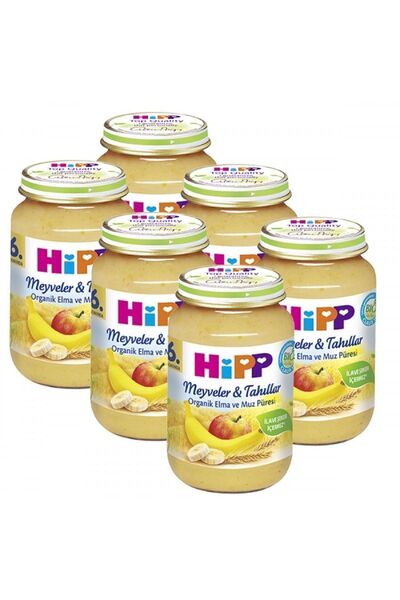 Hipp Organik Elma ve Muz Püresi 190gr 6 Adet