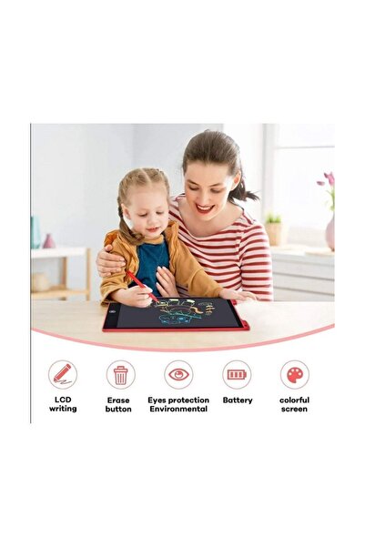 Vothoon 12 Inc Renkli Lcd Grafik Dijital Kalemli Çizim Tableti Yazı Tahta Not Yazma Eğitim Tableti