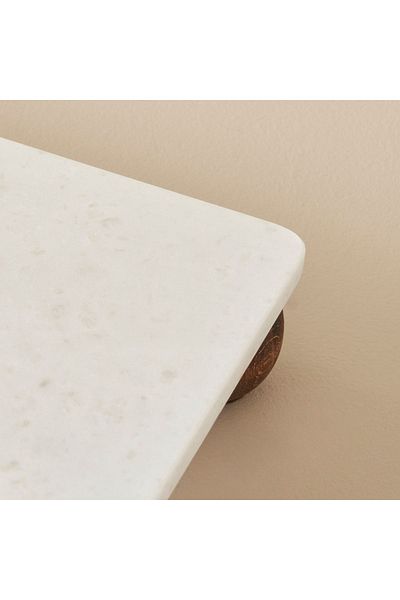 Bella Maison حامل عرض مستطيل من الرخام من أولمو طبيعي (15×30 سم)