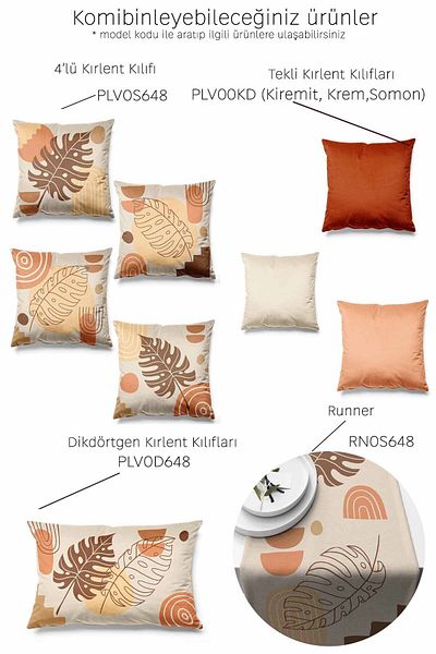Pilloveland Σετ διπλής όψης με εμπριμέ μποέμικο σχέδιο με 4 μαξιλαροθήκες από σουέτ