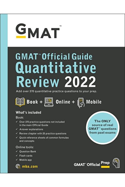 Wiley دليل GMAT الرسمي للمراجعة الكمية 2022 كتاب + بنك أسئلة عبر الإنترنت