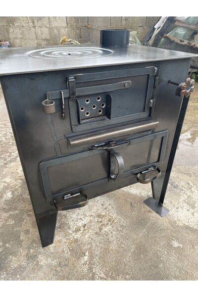 KAAN KUZİNE Izgaralı Kalın Karadeniz Odun Kömür Kuzinesi Fırınlı Kuzine Soba El Yapımı Rize Kuzinesi