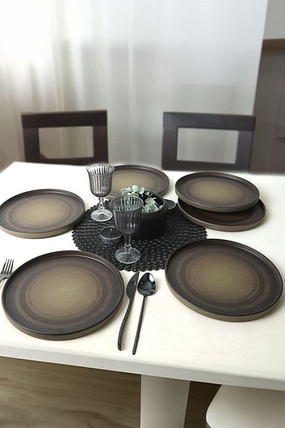 Keramika Farfurie de Servire Vintage Stackable 27 Cm - 6 Bucuri 21781