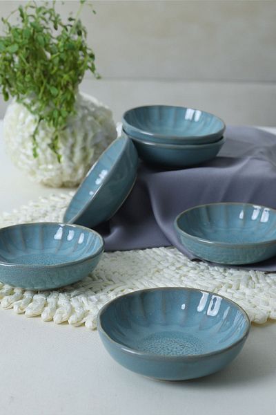 Keramika Μπολ Σνακ Sirius Turquoise Granite - 12 cm, 6 τεμάχια Q07
