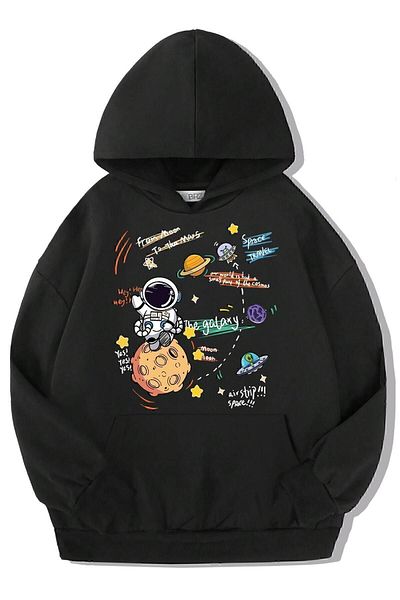 BRZ KIDS Унисекс детска суичър с качулка астронавт