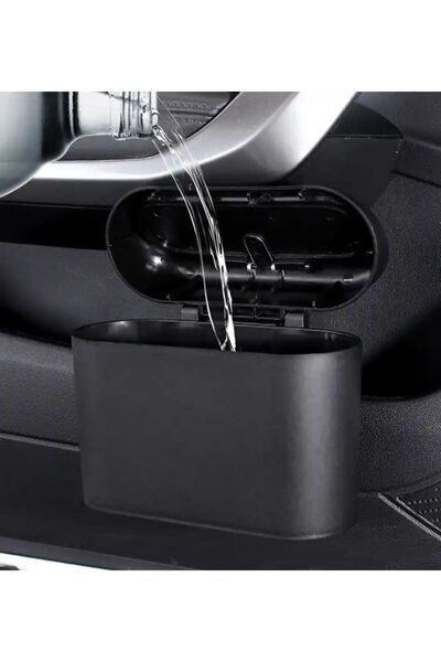 Fenrir Garage Black Portable Car Trash Can - Portable Lid Auto Accessory